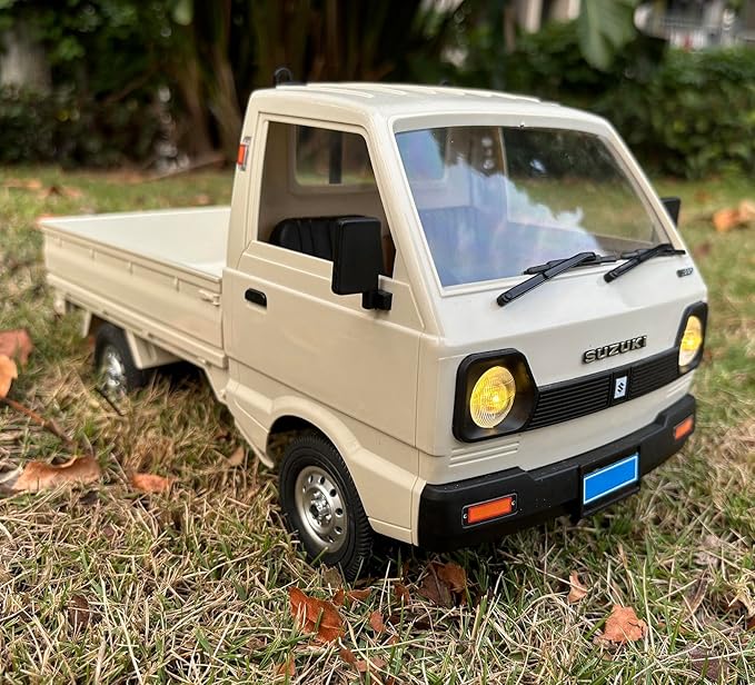 WPL D14 RC Kei Truck 4x4 Suzuki RC Car 1/10 Scale Remote Control Drift Car 4WD 2.4 GHz 280 Motor Proportional Throttle Seering Carry Vehicle Revised Chassis Hobby Toy Adult 2 Batteries