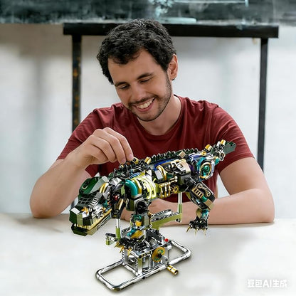 Mechanical Crocodile Building Set with Lights and Display Stand Lego-Compatible Animal Building Blocks Toy Home Decor Gift for Boys Teens Kids and Adults Aged 12+ (996 Pieces)