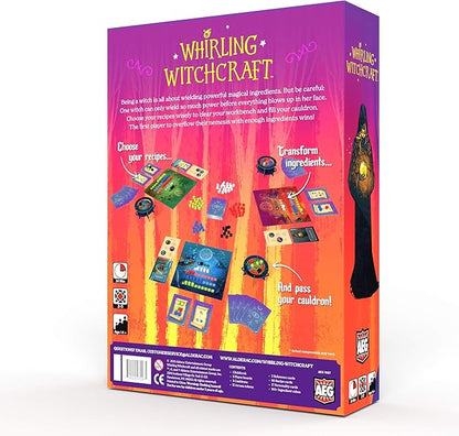 AEG Whirling Witchcraft | Use Recipes Generate Magical Ingredients &amp Overflow Opponent's Cauldron | Halloween Board Game | 2-5 Players | Ages 10+