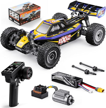 1/12 Brushless RC Cars for AdultsRemote Control Car for Fast Max 50 MPH 4X4 High Speed Racing RC Buggy with 3S 2200 mAh BatteryFast Off-Road RC Truck Suitable as Giftfor Beginner -Yellow