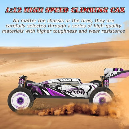 GoolRC WLtoys 124019 RC Cars 1/12 Scale 2.4GHz Remote Control Car for Adults 60km/h High Speed Racing Vehicle 4WD Off-Road RC Buggy Car with Aluminum Alloy Chassis and 2 Batteries