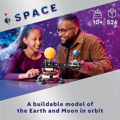 LEGO Technic Planet Earth and Moon in Orbit Building Set Outer Space Birthday Gift for 10 Year Olds Solar System Toy for Imaginative Independent Play Room Décor for Boys &amp Girls 42179