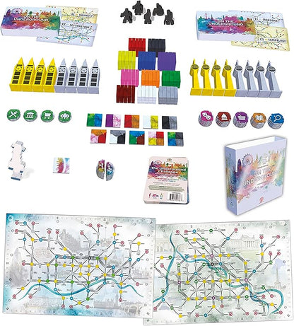 On The Underground: London/Berlin Deluxe Edition - Train Route Building Strategy Board Game 2 City Maps Age 14+ 2-5 Players 60 Min