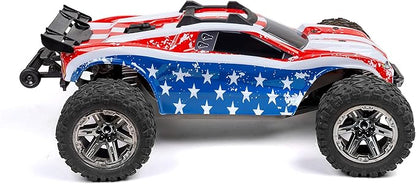 SummitLink Custom Body USA Flag Style Compatible for Rustler 4X4 Rustler BL-2S Rustler 4x4 Ultimate 1/10 Scale RC Car or Truck (Truck not Included) R4-US-02