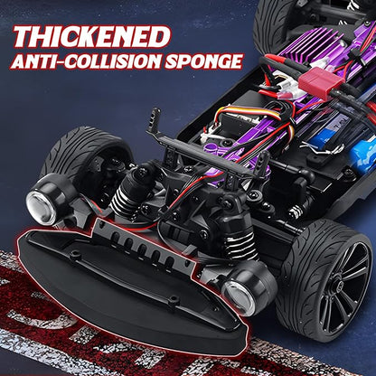 1/16 Fast RC Cars for Adults RC Drift Car 38KM/H High-Speed 4WD Full Proportional Control 6 LED Light Modes 2 Rechargeable Batteries RTR Drifting for Adults Gift for Boys Kids and Girls