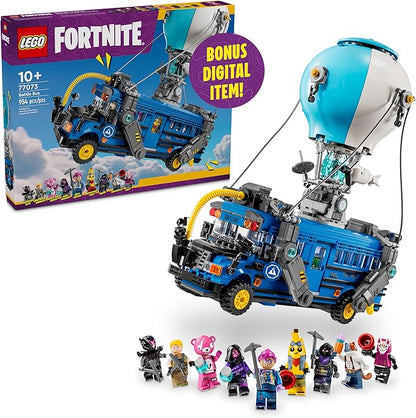 LEGO Fortnite Battle Bus Building Toy - Collectible Fortnite Toy for Kids Boys &amp Girls Ages 10+ - Pretend Play Set with 9 Minifigures from Video Game - Gift for Birthdays - 77073