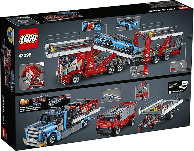 LEGO Technic Car Transporter 42098 Toy Truck and Trailer Building Set with Blue Car Best Engineering and STEM Toy for Boys and Girls (2493 Pieces)