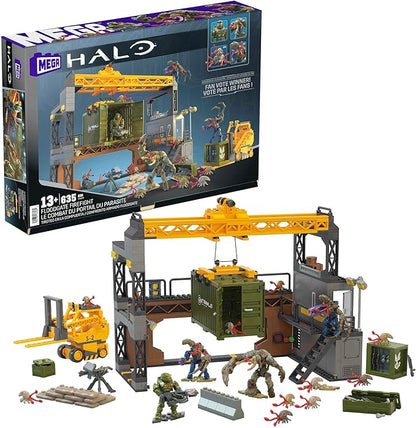 MEGA Halo Infinite Toys Building Set for Kids Floodgate Firefight with 634 Pieces 4 Poseable Micro Action Figures and Accessories Gift Ideas