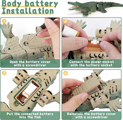 Remote Control Crocodile High Simulation RC Crocodile Boat Toys for Swimming Pool Lakes Bathroom Great Gift RC Boat Alligator Toys for 6+ Year Old Boys and Girls