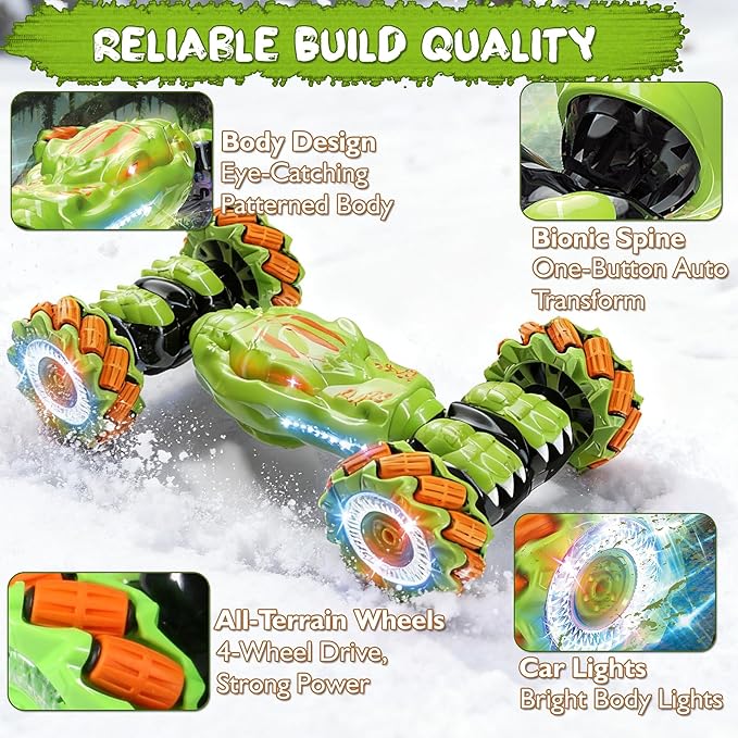 Gesture Sensing RC Stunt Car - Birthday for Boys 6 7 8-12 13 14+ Year Old 360 Rotating 4WD Twist Toys Hand Controlled &amp Remote Control with Light &amp Music