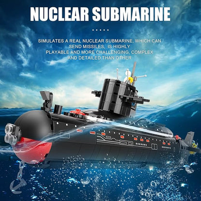 Finger Rock Nuclear Submarine Building Set WW2 Historical Military Series Submarine Model Set Collection Birthday Gifts Toy for Teens and Adults 14+ (519 Pieces)