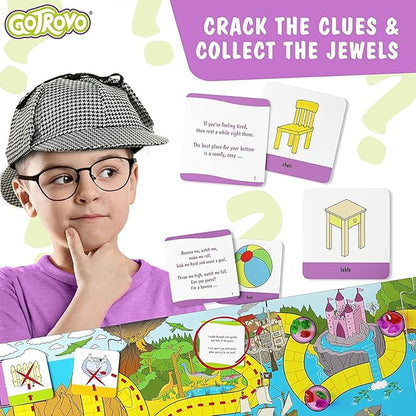 The Family Treasure Hunt Game! Indoor Adventure Board Game for Kids 4-8 Solve Clues Together to Find Jewels and a Surprise Gold Bar Reward – Great for Parties and Playdates