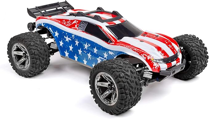 SummitLink Custom Body USA Flag Style Compatible for Rustler 4X4 Rustler BL-2S Rustler 4x4 Ultimate 1/10 Scale RC Car or Truck (Truck not Included) R4-US-02