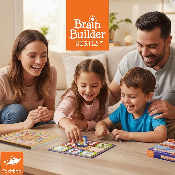 FoxMind Games Mystero – Multi-Level BrainTeaser Puzzles for Kids Ages 4+ STEM Game Develops Math Logic &amp Reasoning Skills 64 Progressive Challenges (Brain Builder Series)