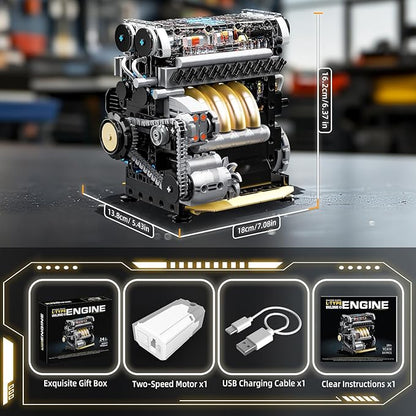 L4 Engine Building Sets for Adults MOC Inline 4-Cylinder Mini Car Motor Model Kit That Runs DIY STEM Toy Gift for Teens 14+ (853 PCS)