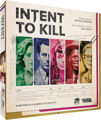 Intent to Kill by 25th Century Games | Detective vs Serial Killer Noir Board Game | Asymmetric Strategy Murder Investigation Evidence Collection &amp Tactical Gameplay | 2 Players | Ages 14+
