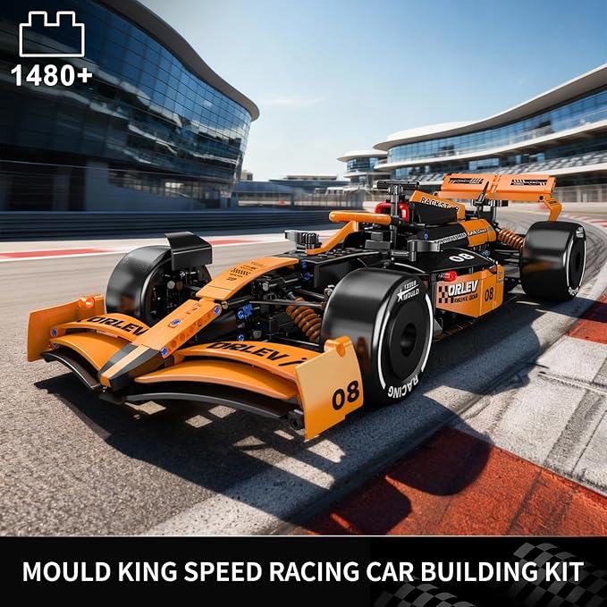 Mould King 13208 Race Car Model Toys MOC Bricks Collectible Sportscar Building Blocks Racing Car Building Kits for Adult Static Version 1480 Pieces