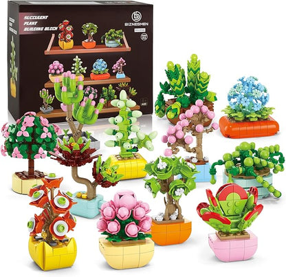 12 Pack Succulent &amp Flower Building Block Set 1255 PCS Botanical Garden DIY Kit – STEM Toy Gift for Girls &amp Women Age 6+ Perfect for Easter Birthdays or Desk Decor