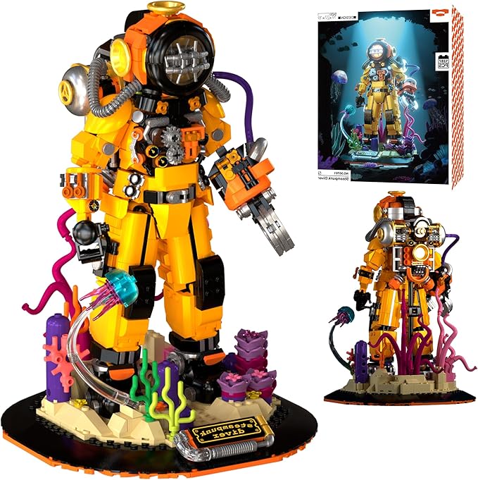 Building Toys Set Steampunk Diver Buildings Blocks for Adults Teens 14+ Creative Model Building Kits Birthday Home Office Decoration 1287PCS