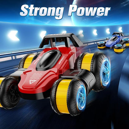 High Speed Drift Remote Control Stunt Deformation Car Birthday Gifts for Boys and Girls 4-16 Years Old (Red and Yellow)