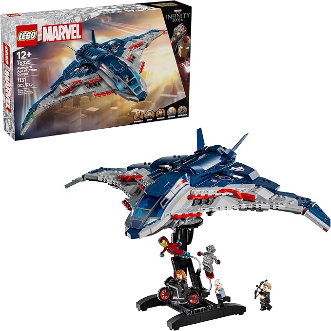 LEGO Marvel Avengers: Age of Ultron Quinjet - Kids Toy for Boys and Girls Ages 12+ - Avengers Toy with 5 Marvel Action Figures - Collectible Decor &amp Playset - Gift Idea for Birthdays - 76325
