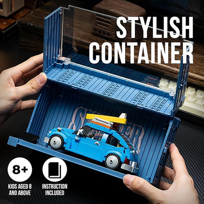 dOMOb VW Beetle Car Building Blocks Kit – 347 pcs Building Blocks Set w/Container Display Box – Modular Scale 1:32 Model – Bricks Toy for Kids &amp Adults 8+ – for Boys Hobbyist Collector