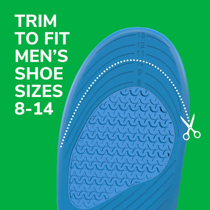Dr. Scholl’s Sport Insoles - Superior Shock Absorption and Arch Support to Reduce Muscle Fatigue and Stress on Lower Body Joints for Men Size 8-14