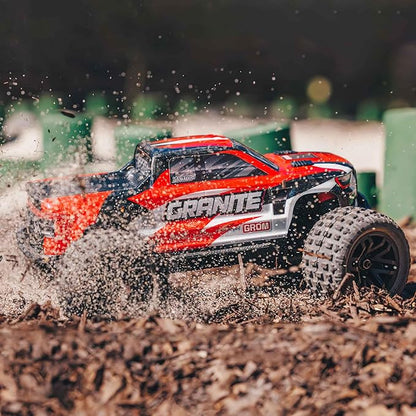 ARRMA RC Truck 1/18 Granite GROM MEGA 380 Brushed 4X4 Monster Truck RTR with Battery &amp Charger Red ARA2102T2
