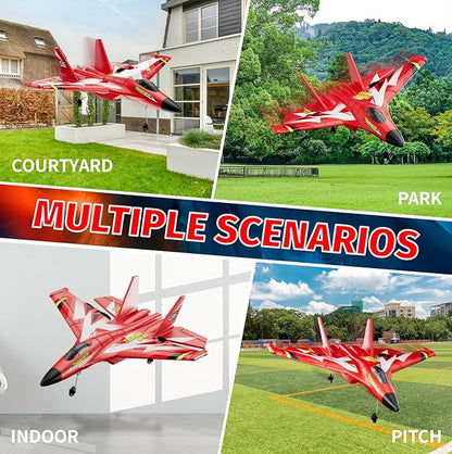 4DRC Foam RC Plane for Kids Adults Remote Control Airplane RC Jet Helicopter Drone Plane for Kids Adults Beginner Easy to Fly RC Fighter Remote Control Aircraft with Automatic Balance Gyro