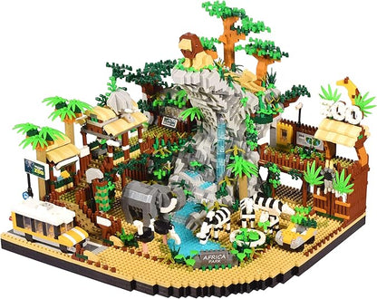 Zoo Micro Building Blocks Set Desert Wildlife Animals Park Building Kit with Lions Elephants Zebras and Safari Truck Home &amp Office Decor Birthday for Adults and Age 14+ (4800PCS)