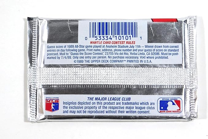 Upper Deck 1989 MLB Baseball Collectible Card Pack (15 Cards) - Ken Griffey Jr. RC