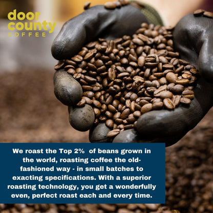 Door County Coffee Jingle Bell Java Flavored Coffee Whole Bean - 8oz Bag - Holiday Seasonal - Medium Roast - 100% Specialty Arabica - Pecans, Creamy Caramel, Vanilla, Cinnamon