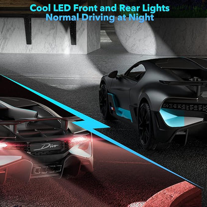 MIEBELY Remote Control Car Bugatti Divo 1/12 Scale Rc Cars 12Km/h 2.4Ghz Licensed Model Car 7.4V 900mAh Toy Car Headlight for Adults Boys Girls Age 6-12 Years Birthday Ideas Gift
