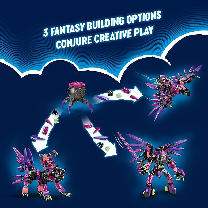 LEGO DREAMZzz The Never Witch’s Nightmare Creatures Fantasy Animal Kids' Toy Build a Mech Wolf or Raven Figure Building Toy with 5 Minifigures for 9 Year Old Boys and Girls 71483