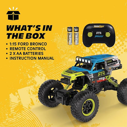 Vaughn Gittin Ford Bronco RC Truck – 1:15 Scale 4WD Remote Control Car Officially Licensed Bronco “Brocky” 2.4GHz Full-Function Control USB Rechargeable Ready to Run