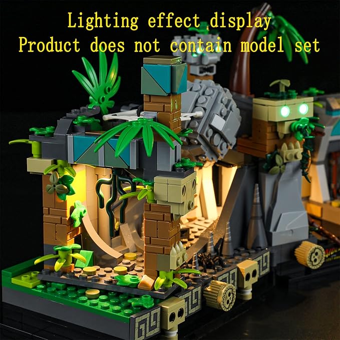 LED Light Kit Compatible with Lego Temple of The Golden Idol - for Indiana Jones 77015 Model Set (Model Set Not Included)