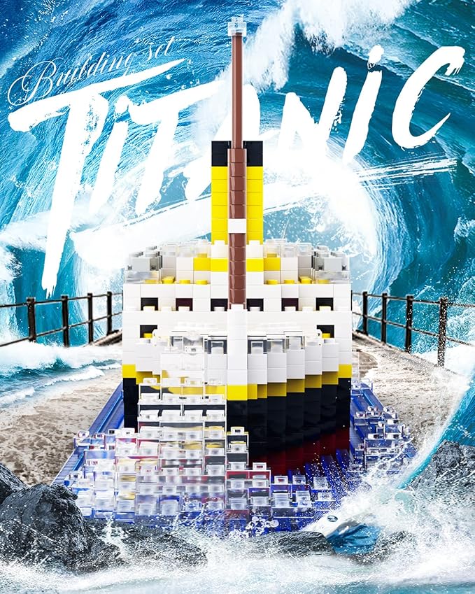 dOvOb Micro Mini Blocks Titanic Model Building Set with 2 Figure 1872 Piece Mini Bricks Toy Gift for Adults and Kids