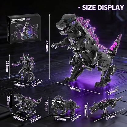 5 in 1 STEM Robot Building Blocks Sets APP &amp Remote Control Robotic Kits 5 in 1 Tyrannosaurus Rex/Triceratops/Monster/Crocodile/Robot Toys Creative Model Gift for Adults Teens 953 PCS