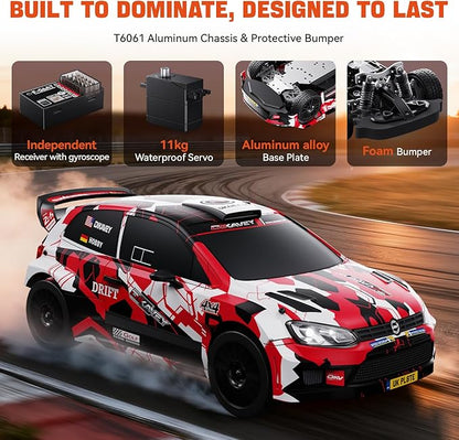 1:12 RC Rally Car Fast Max 50 MPHDrift Car with Gyro 4X4Brushless Fast RC Cars with 3S 2200 mAh Battery1/12 Remote Control Cars for Adults for 4WDfor Racetrack &amp Mud-Yellow
