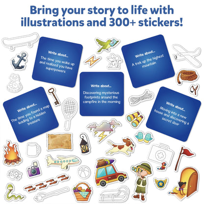 Skillmatics Storybook Art Kit - Create Adventure Stories, DIY Craft & Writing Kit with 300+ Stickers, Scrapbooking & Journal Activity, Gifts for Kids Ages 5, 6, 7, 8, 9, 10