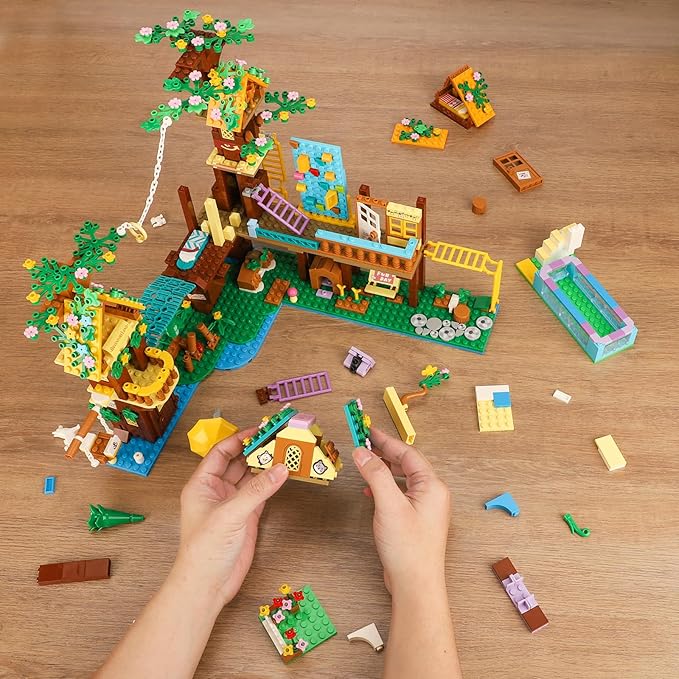 Tree House Building Set Compatible with Lego Friend 947 PCS Adventure Camp Building Toy Forest House Building Kit Birthday Gift for Adult Age 14+ Years