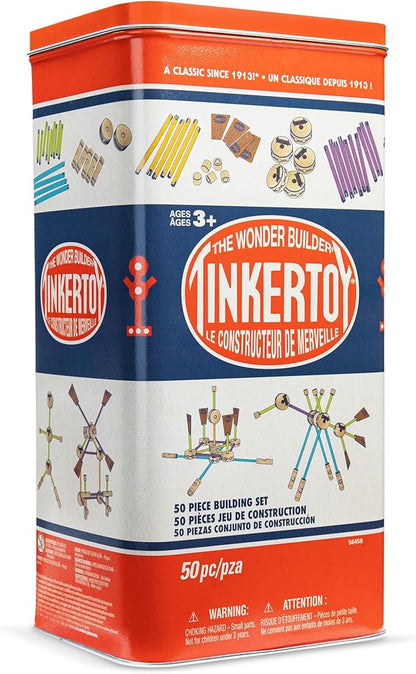 Tinkertoy - Retro Building Set Tin - 50 Pieces