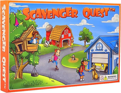 Scavenger Quest Board Game Fun for Kids and Adults 2-4 Players Ages 5+ Skill-Building &amp Educational Family-Friendly Outdoor Themed Seek-and-Find Game.
