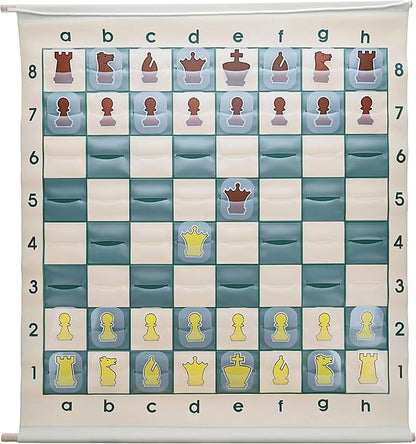 WE Games Standard Chess Teaching Demonstration Board - 27 in. with Chess Pieces Included Portable Chess Club &amp Tournament Chess Set Training Perfect Chess Set for Beginners and Adults