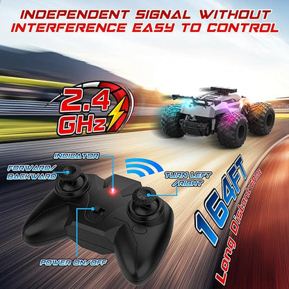 Remote Control Car - 20km/h 1:18 High Speed RC Cars Offroad with RBC &ampHeadlights &ampHeadlamps 2.4GHz Toy Car Gift for 3 4 5 6 7 8 9 10-12 Year Old Boys Girls Kids