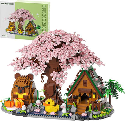 Capybara Cherry Blossom Bonsai Tree House Building Sets for Adults &amp Kids - 2280PCS Micro Mini Blocks Artificial Flower for Desk Office Home Decor DIY Arts &amp Crafts Kits Ages 8+ Girls &am