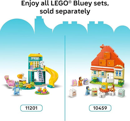 LEGO DUPLO Bluey Ice Cream Trip with Bluey - Toddler Toy for Kids Boys and Girls Ages 2+ - Includes Figure and Ice Cream Stand - Sensory Toy for Pretend Play - Preschool Gift Idea - 10458