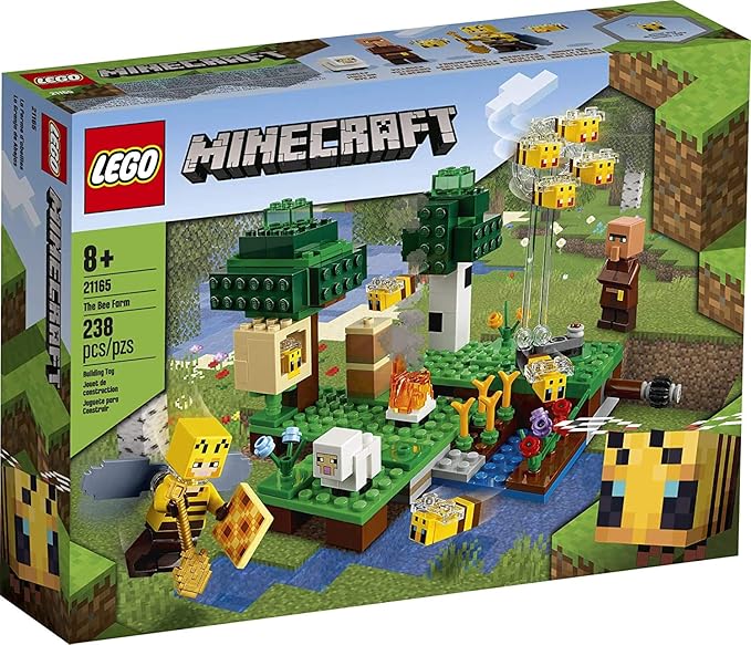 LEGO Minecraft The Bee Farm 21165 Minecraft Building Action Toy with a Beekeeper Plus Cool Bee and Sheep Figures New 2021 (238 Pieces)Multicolor