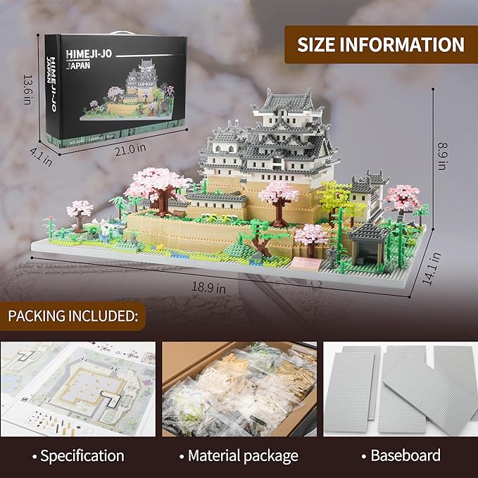 Japan Himeji Castle Miniature Building Blocks Model 10080 Pieces Architectural Landmark Collection Building Sets Gift Model Kit for Adults