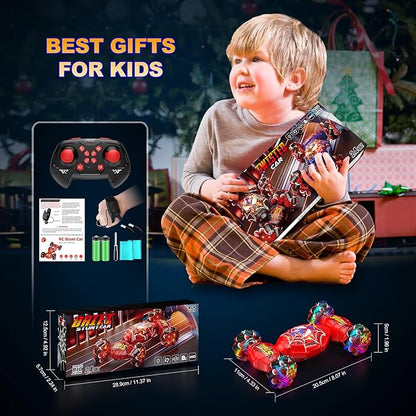 Nikuku Remote Control Car - 2.4GHz 4WD Gesture Sensing RC Stunt Car Toys for Boys and Girls Ages 6-12 360° Rotating Drift RC Cars with Lights and Music Ideal Birthday and Xmas Gift
